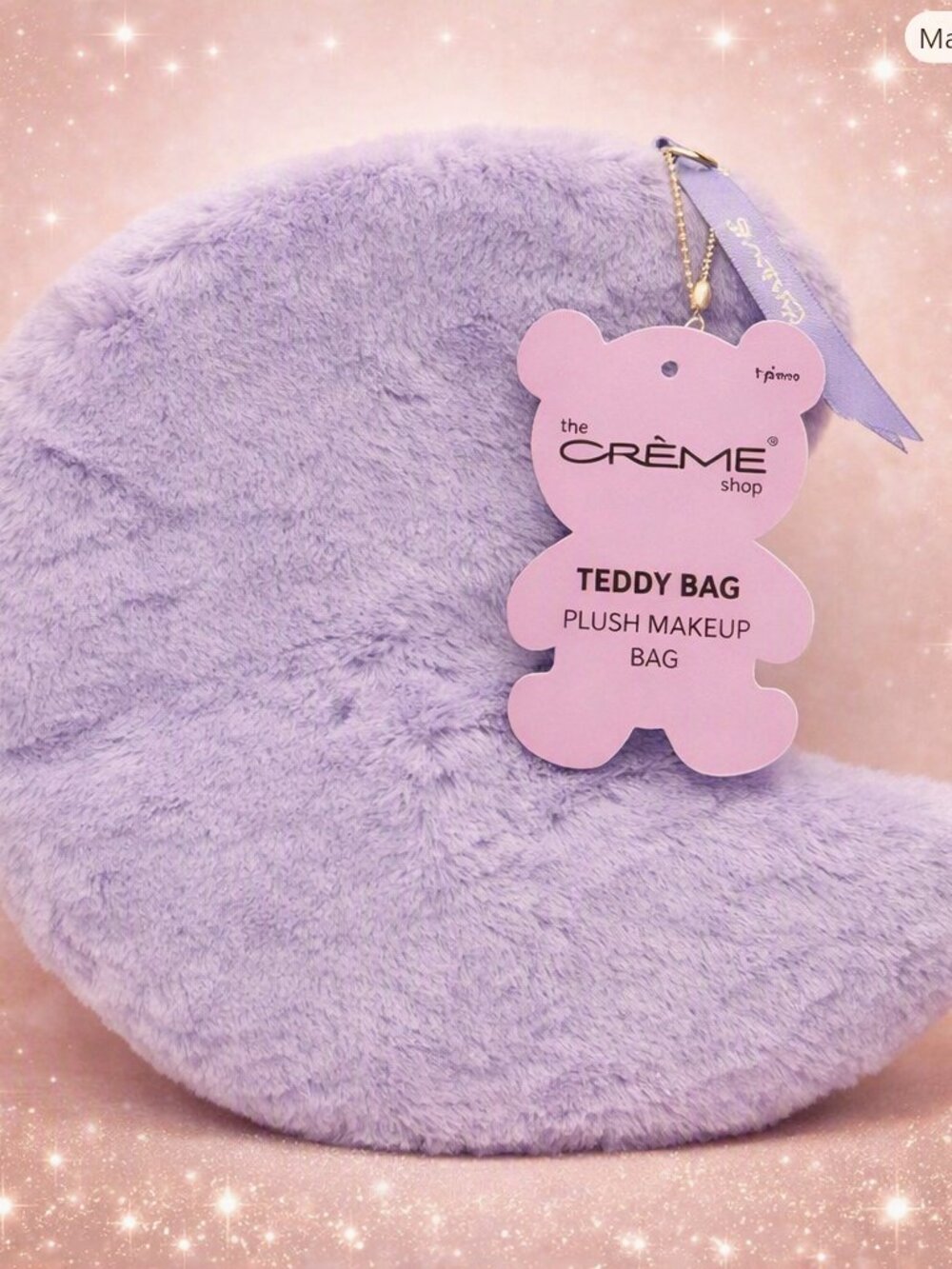 Crème Shop Teddy Plush Makeup Pouch (Over The Moon – Lavender Moon) Limied Ed